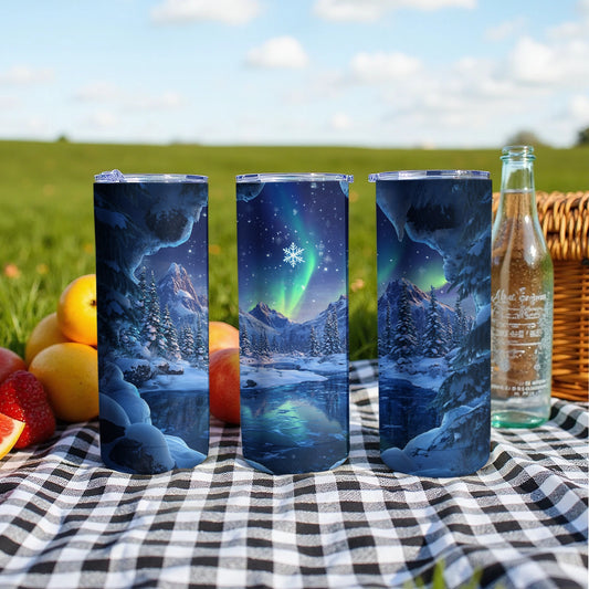 Northern Lights and Winter Scene Tumbler product