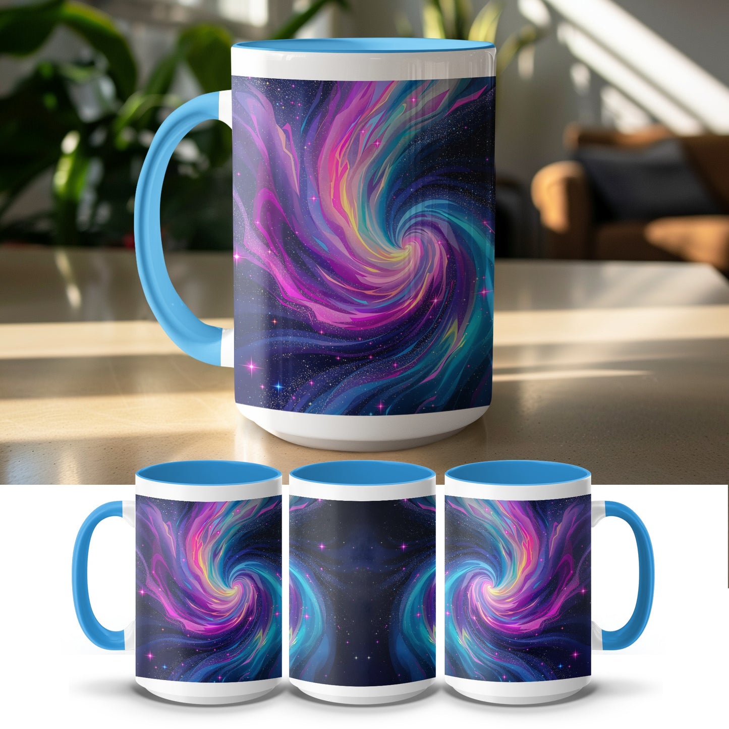 Vivid Galaxy Swirl Artistic Design Coffee Mug product