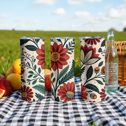 Floral Patterned Stainless Steel Insulated Tumbler product
