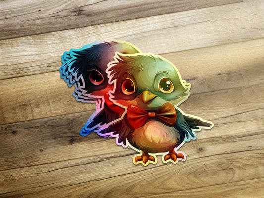 Adorable Cartoon Bird Sticker Design with Bow product type