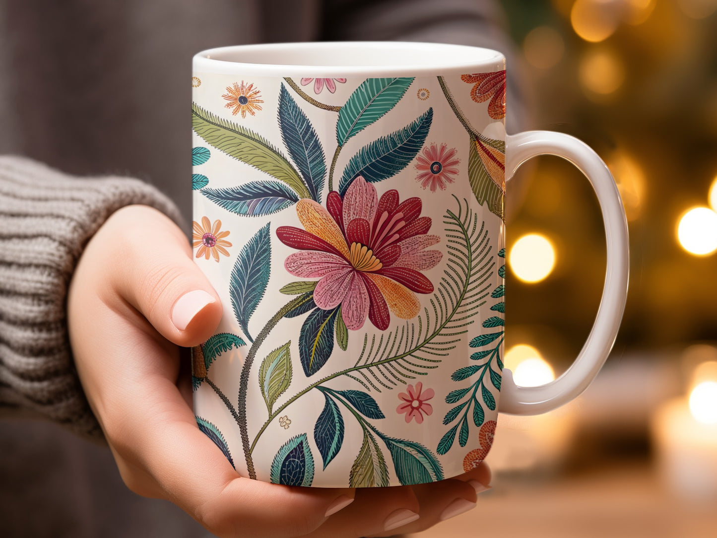 Colorful Floral Design Coffee Mug product type