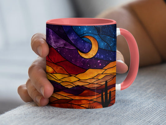 Colorful Night Sky and Desert Landscape Mug product