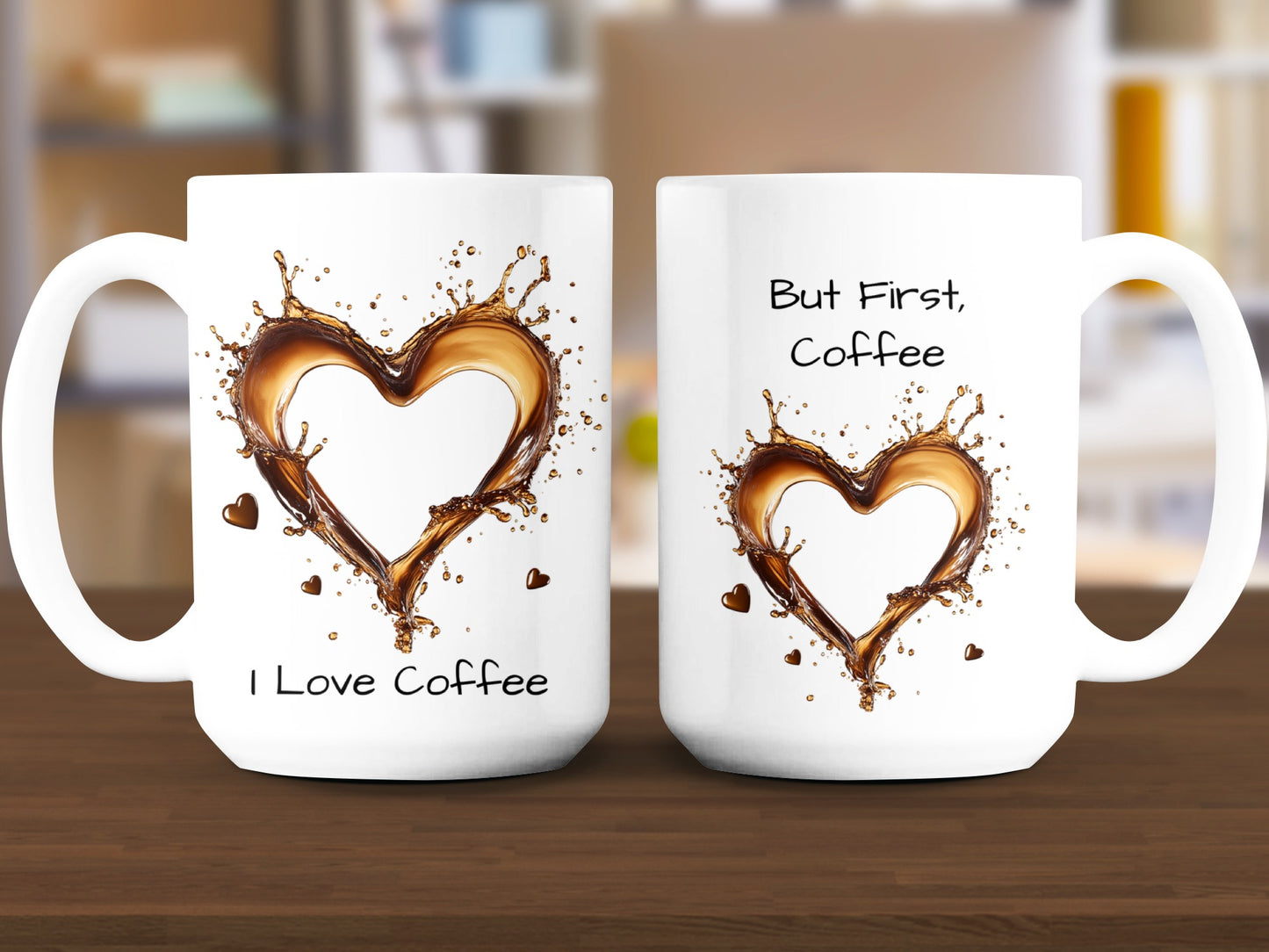 Coffee Heart Design Mug with I Love Coffee Product