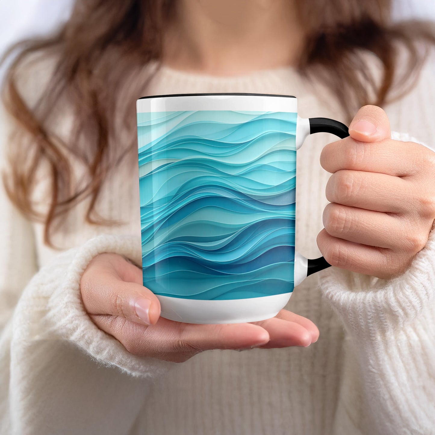 Ocean Waves Art Design Ceramic Coffee Mug product