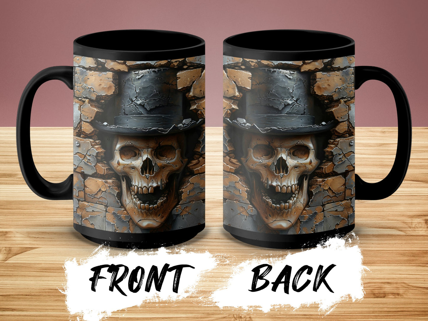 Skull with Top Hat Gothic Art Design Mug product type