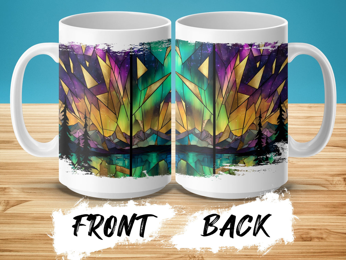 Colorful Abstract Design Mug Front Back product type