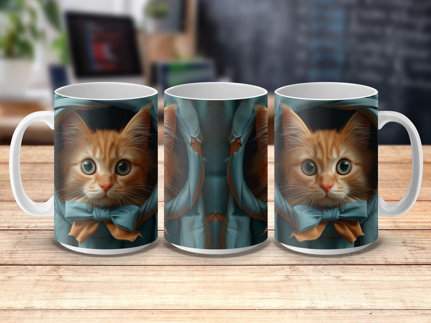 Cute Orange Tabby Cat Mug, Whimsical Kitten Coffee Cup, Perfect Gift for Cat Lovers, 11 oz Ceramic Mug