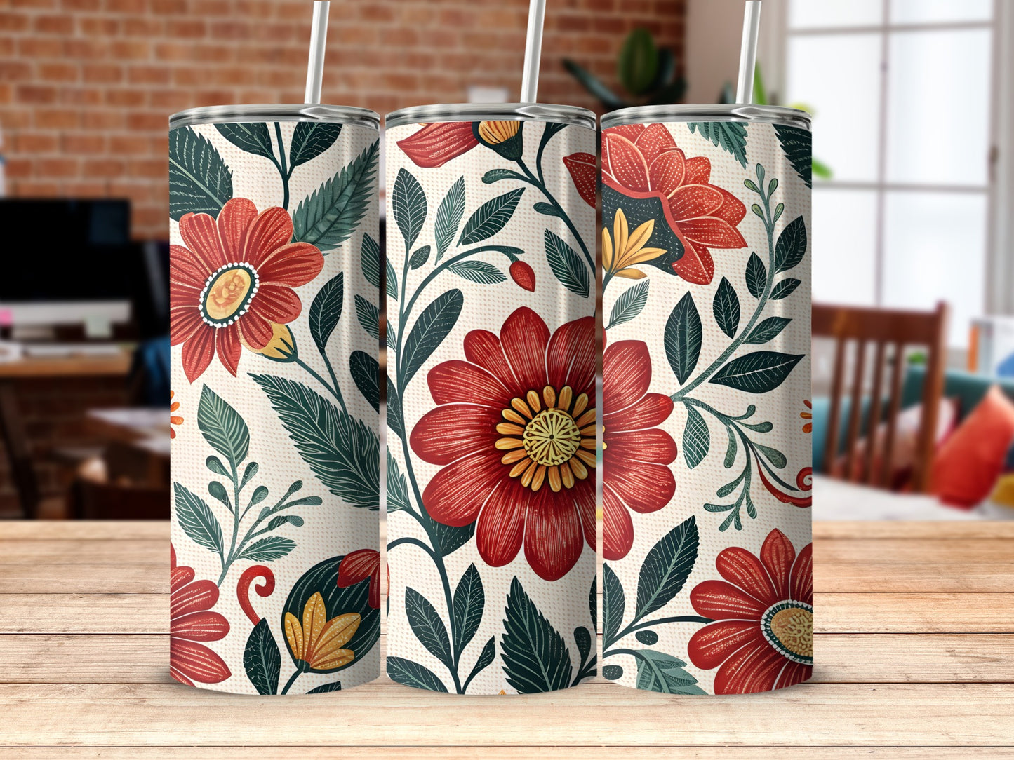 Vibrant Floral Design Insulated Tumbler product