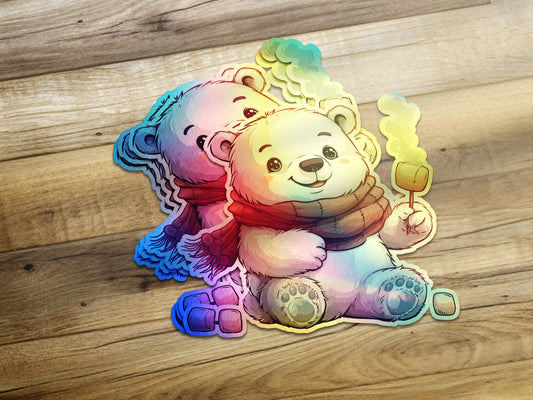 Adorable Polar Bear Friends with Scarves Stickers product type