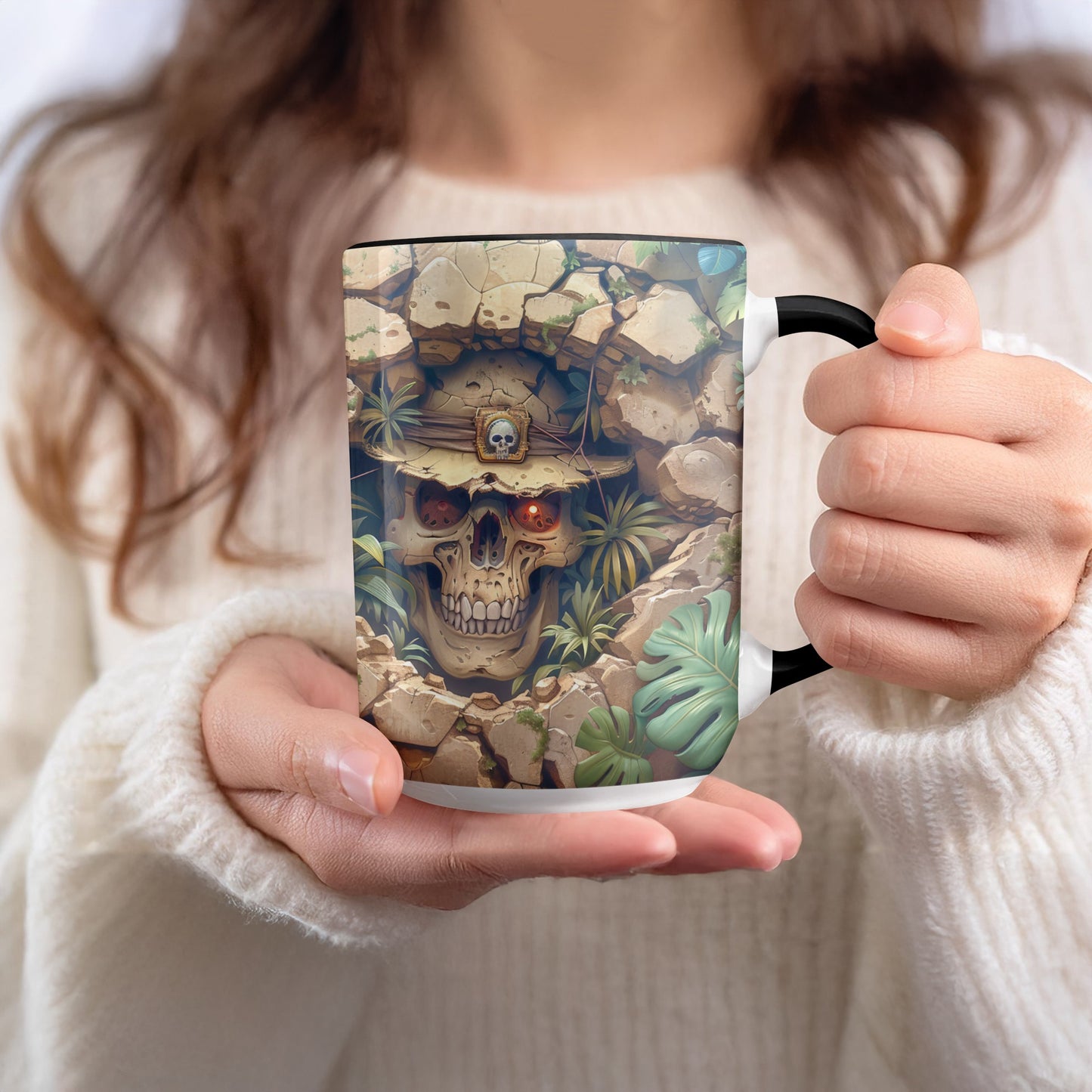 Skull with Cracked Wall Design Printed artwork product type