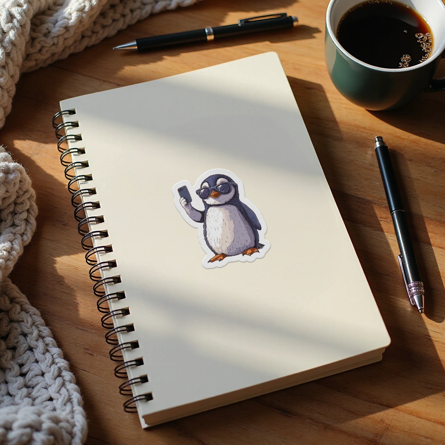 Cute Penguin Art Spiral Notebook Happiness Journal product