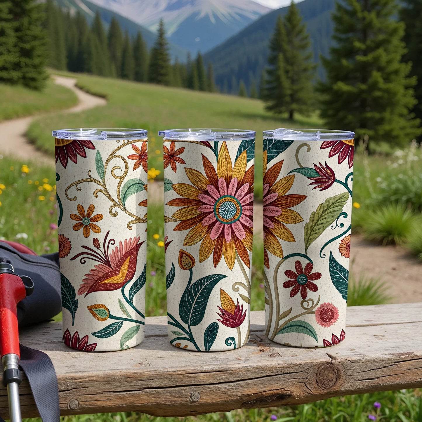 Vibrant Floral Tumbler for Garden Lovers Picnic Gear Product