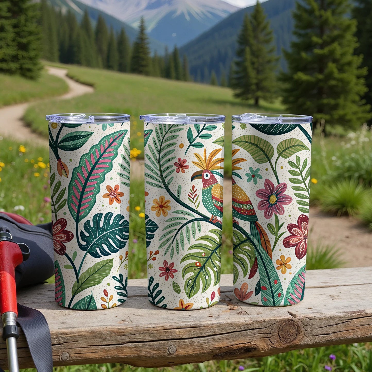 Colorful Nature Inspired Floral Print Tumbler product type