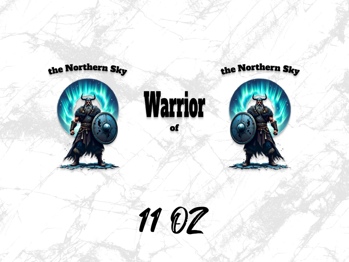 Warrior of the Northern Sky Coffee Mug, Fantasy Viking Warrior, 11 oz Custom Art Print Mug, Unique Gift