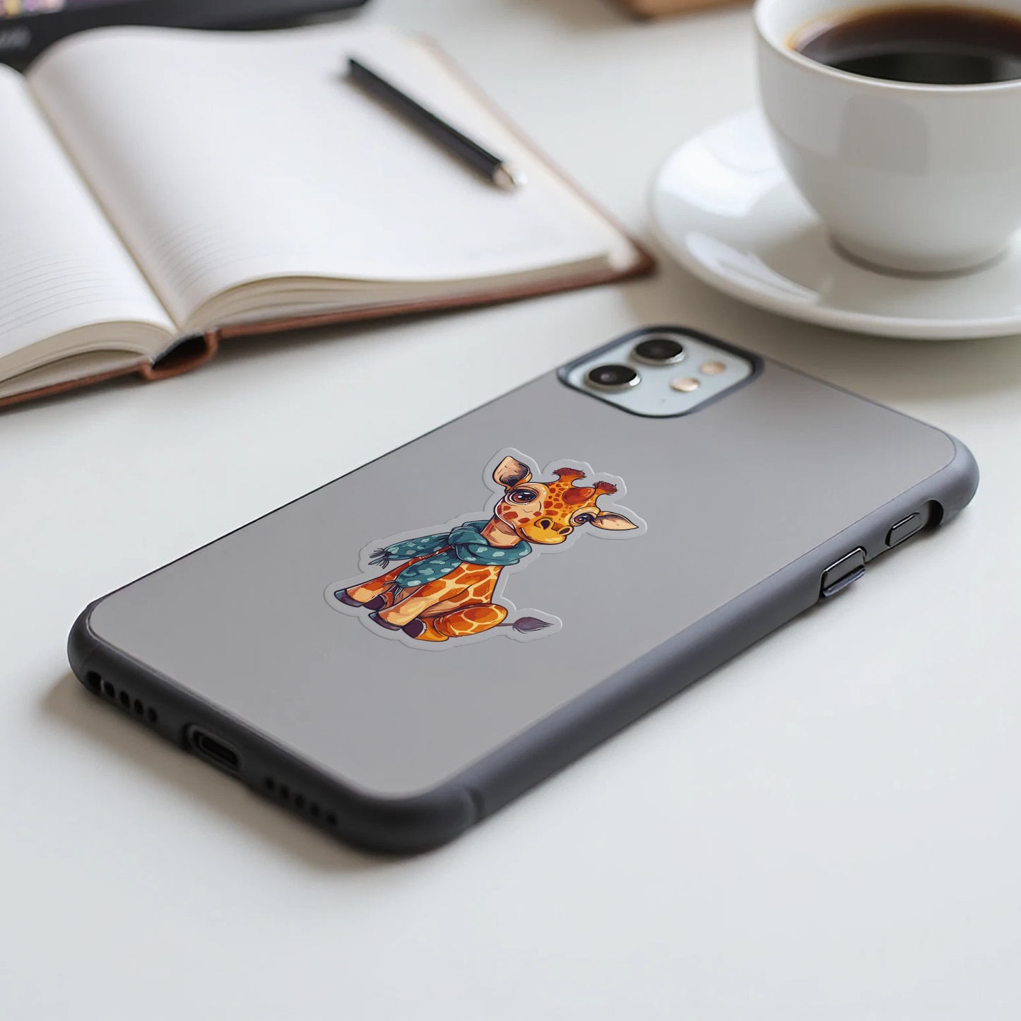 Cute Giraffe Art Print on Mecha iPhone Case product