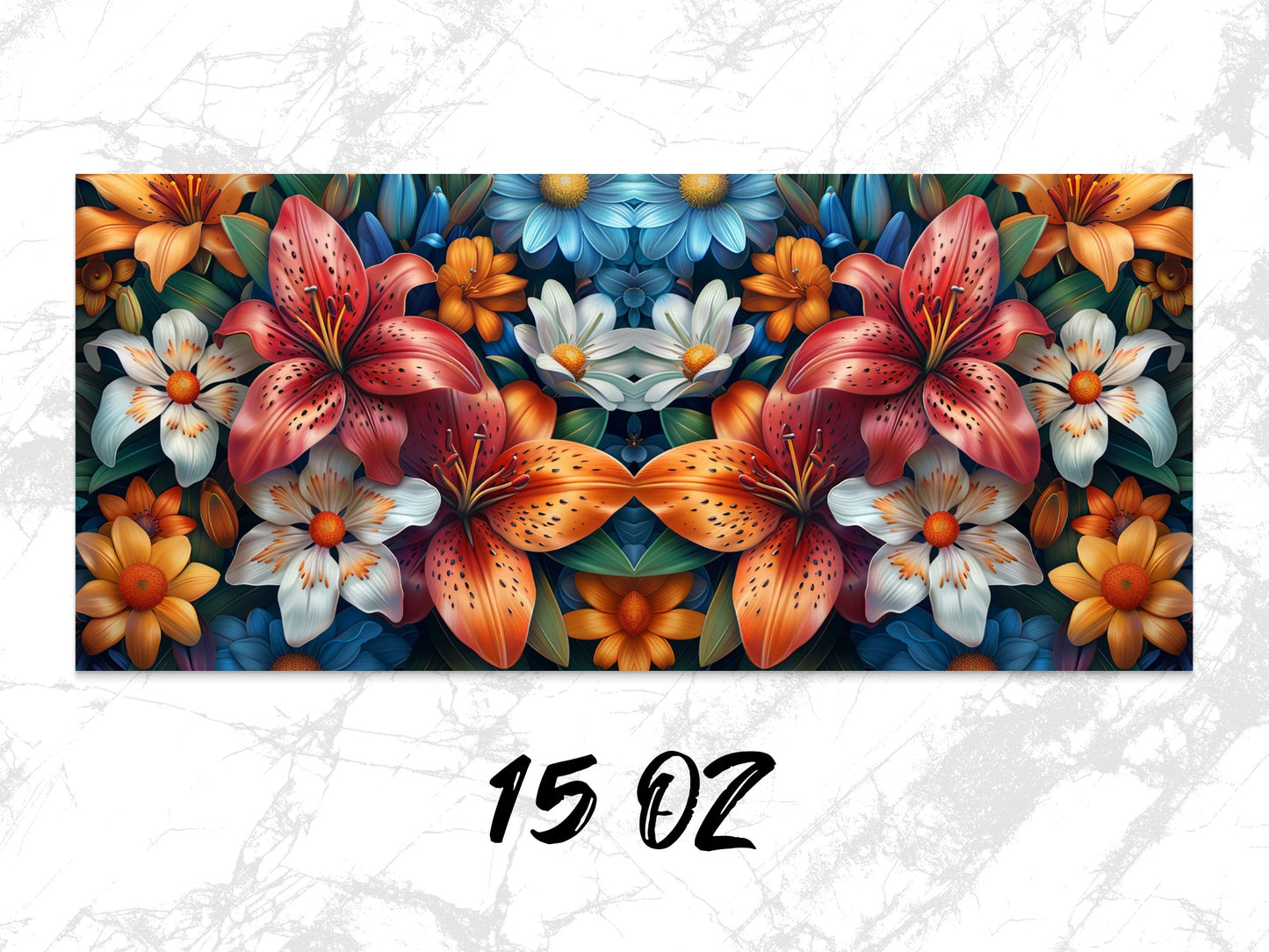 Colorful Floral Mouse Pad, Vibrant Lily and Daisy Design, Large Desk Mat, 15 oz, Home Office Decor, Unique Gift Idea