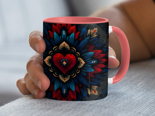 Vibrant Heart Art Mug with Intricate Design product type