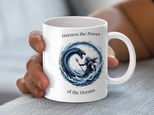 Ocean Wave Coffee Mug, Inspirational Quote Ceramic Cup, Nautical Kitchen Decor, Unique Gift Idea