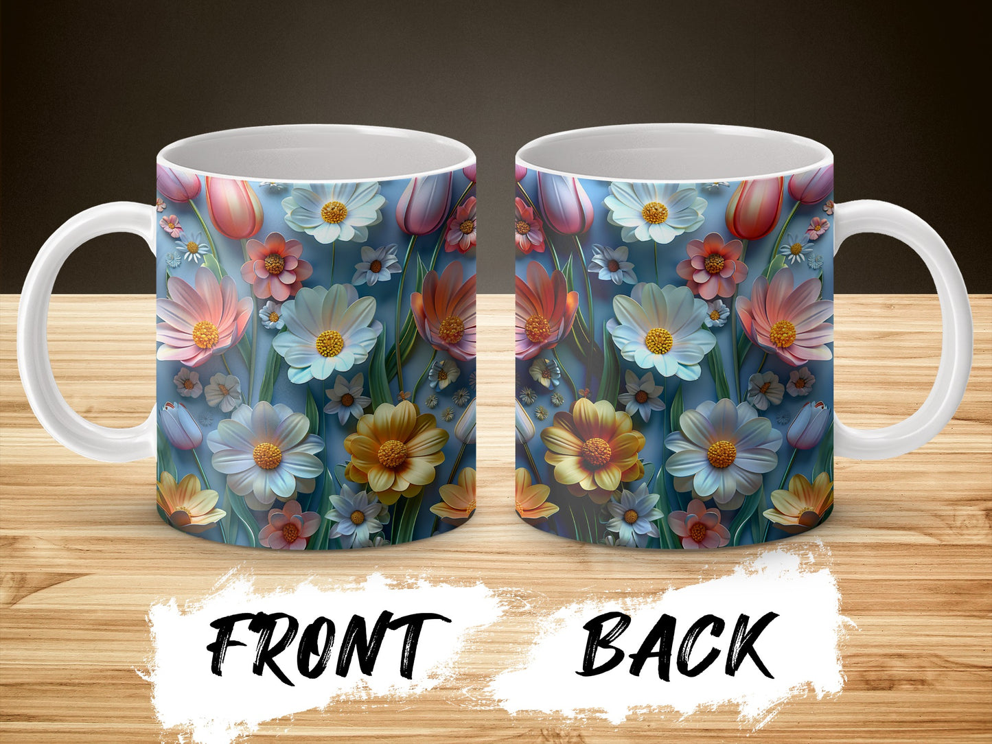 Colorful Floral Coffee Mug, Unique Flower Print, Gift for Her, Mother's Day, Birthday Present