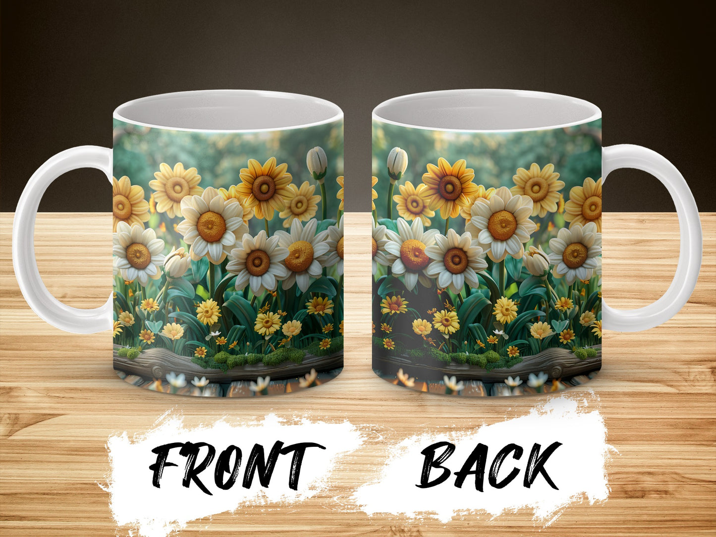 Sunflower Coffee Mug, Floral Tea Cup, Vintage Garden Design, Front and Back Print, Nature Inspired Kitchen Decor, Gift Idea