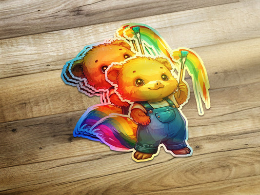 Colorful Rainbow Panda Bear Sticker product type