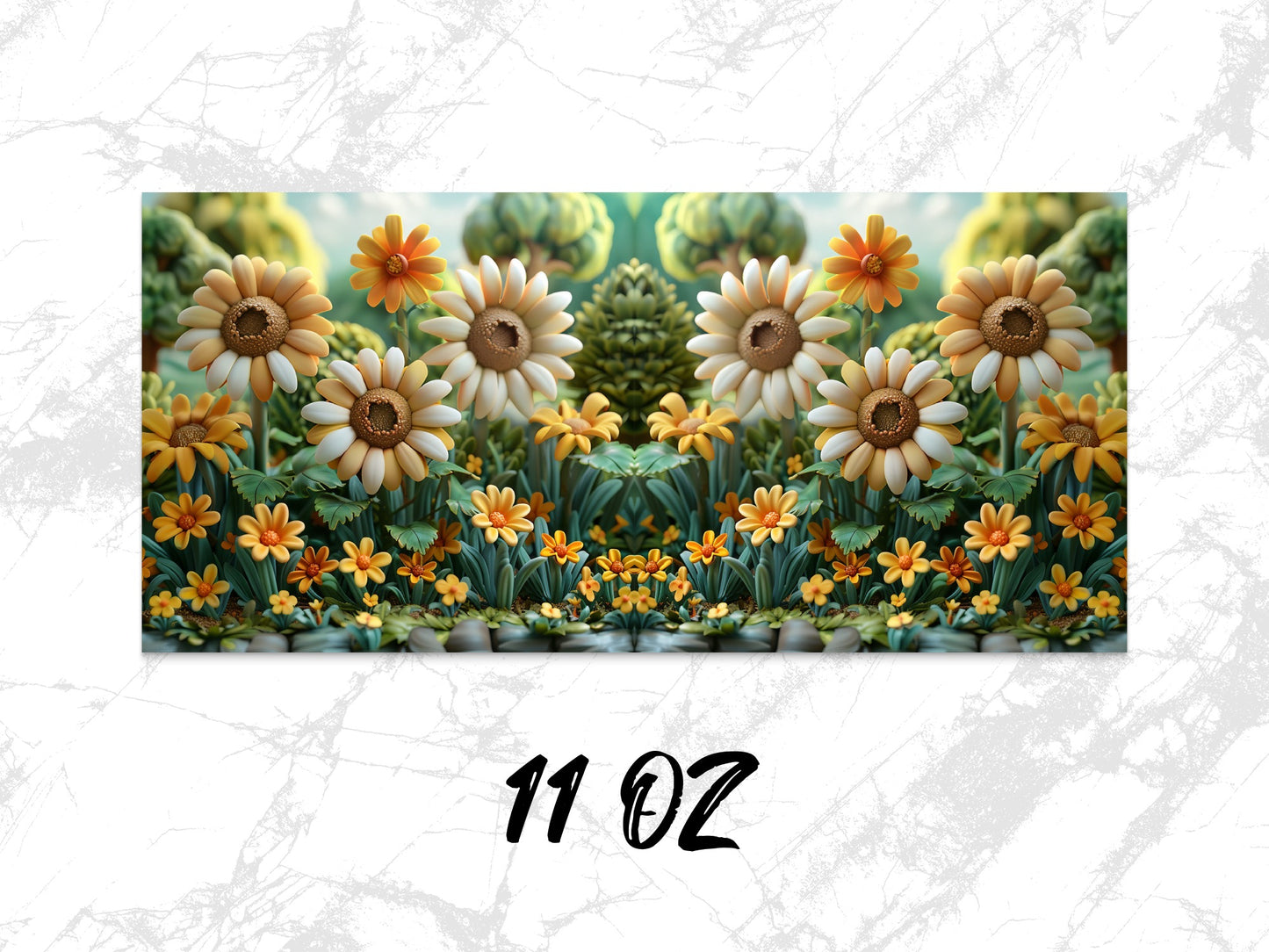 Colorful Daisy Floral Coffee Mug, Vibrant Flower Garden Design, 11 oz Ceramic Cup, Unique Gift Idea