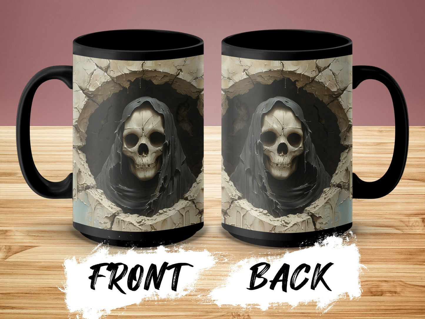 Skull Grim Reaper Design Ceramic Coffee Mug product