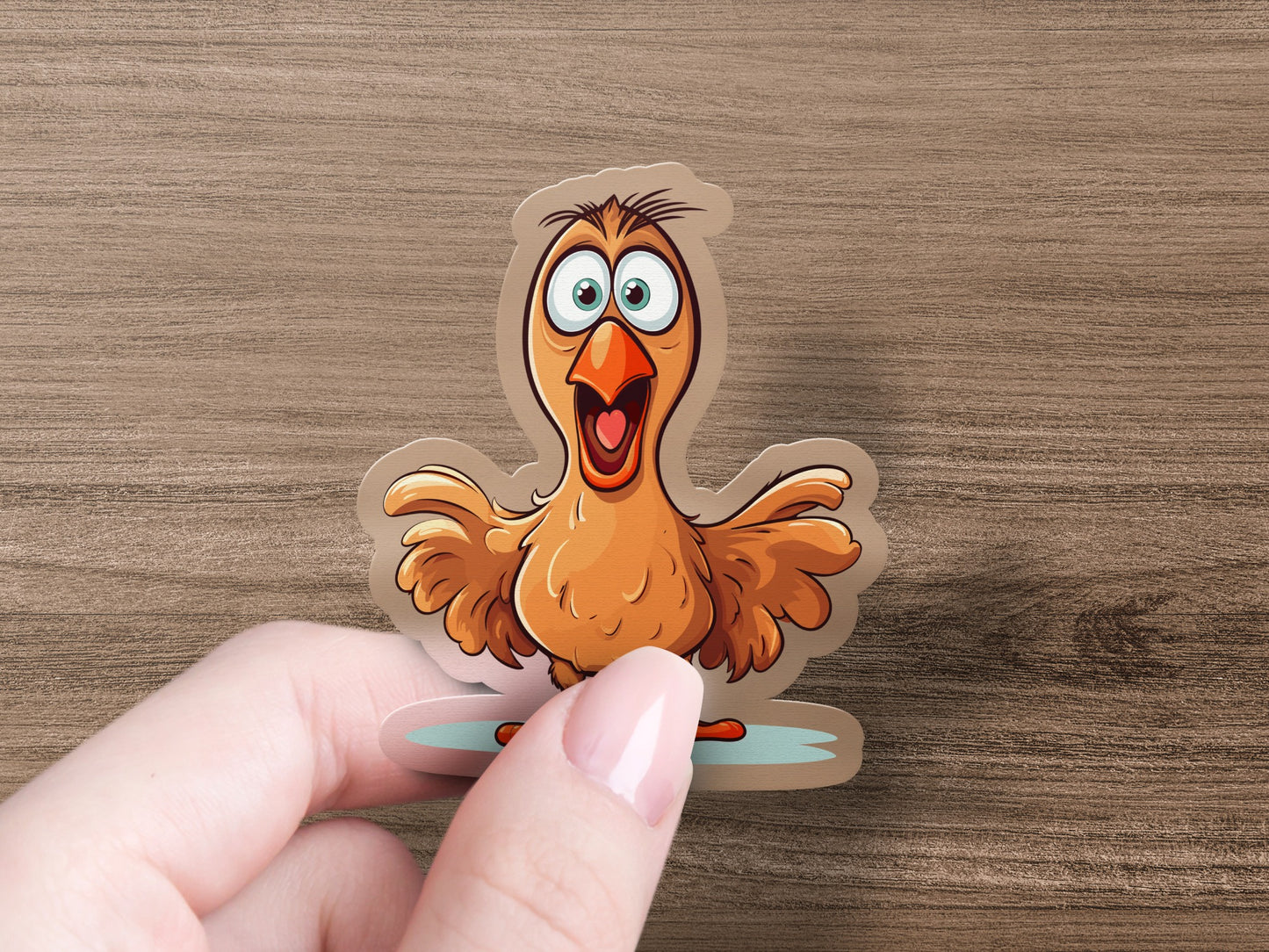 Excited Cartoon Bird Sticker Colorful Decorative product type