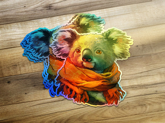 Vibrant Koala with Scarf Colorful Decorative Product