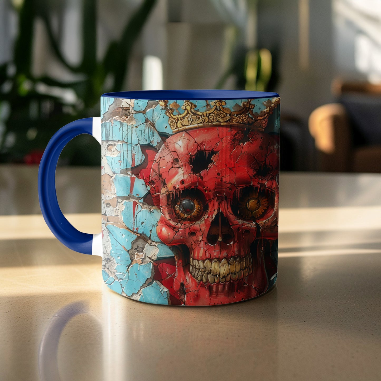 Vibrant Red Skull Designed Ceramic Coffee Mug Product