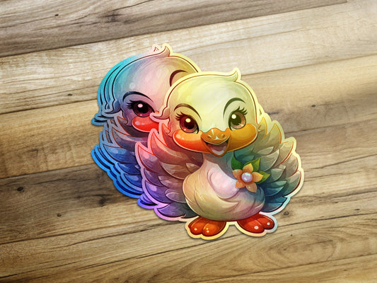 Colorful Cute Duck Illustration Sticker product type
