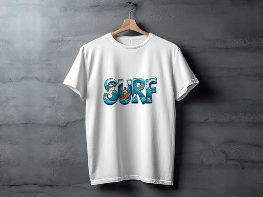 Surf Graphic Design White T-Shirt product