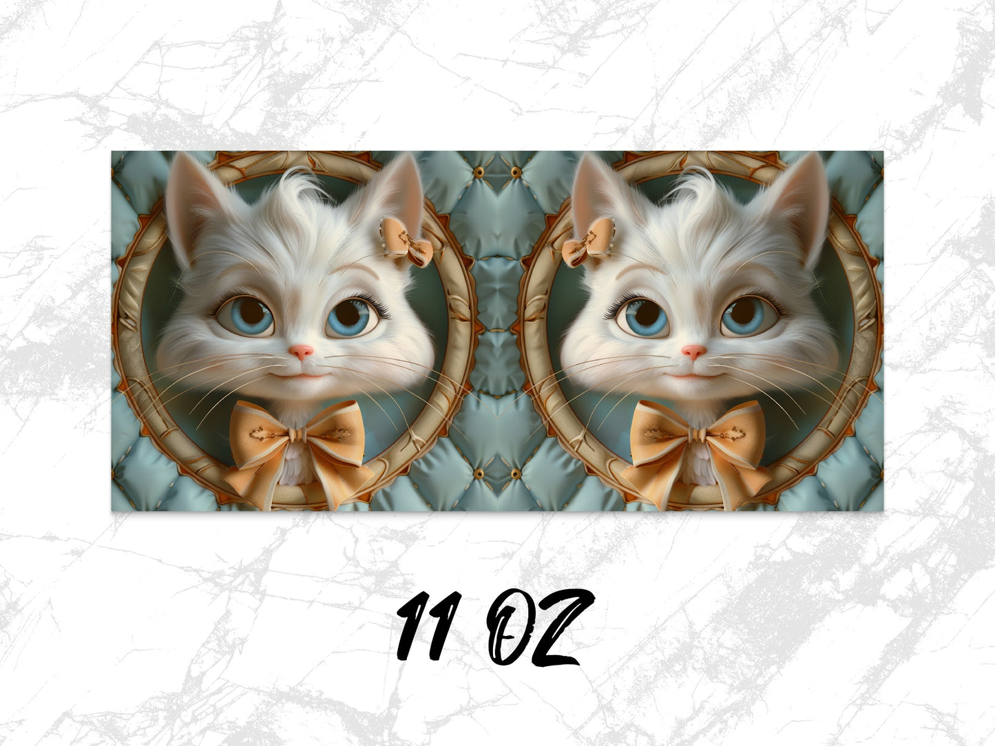 Cute Cat Mug 11 oz, Cartoon Kitten Coffee Cup, Unique Feline Lover Gift, Adorable Kitty Drinkware, Twin Cats Design, Animal Themed Kitchen