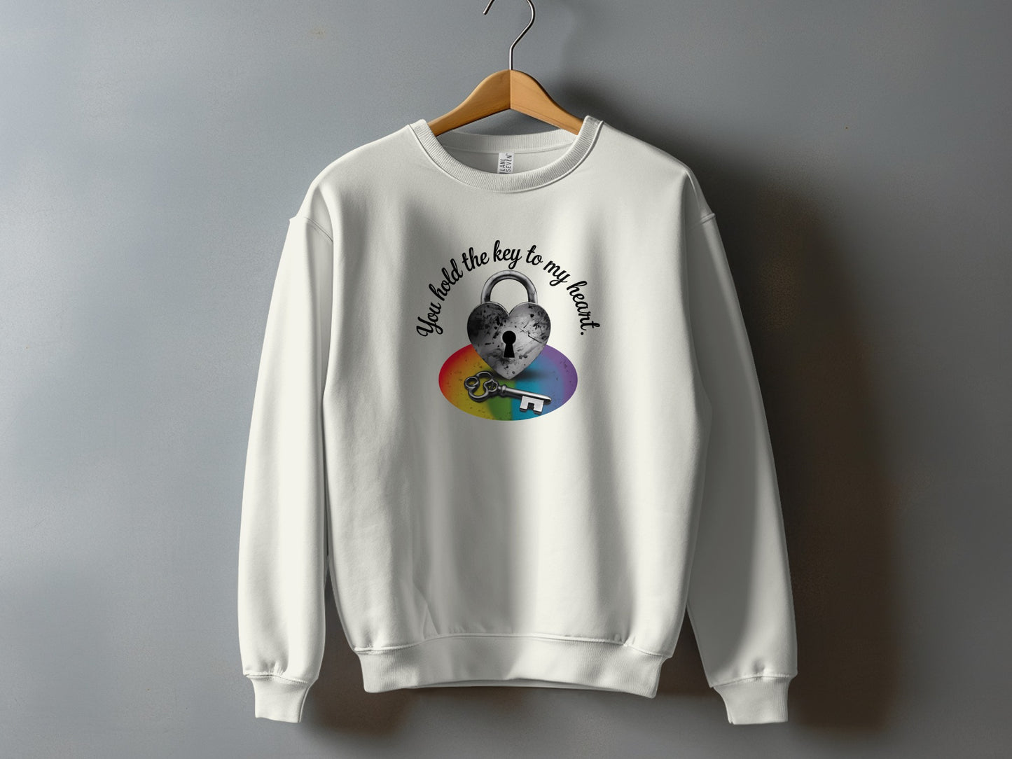 You Hold The Key To My Heart Rainbow Sweater product