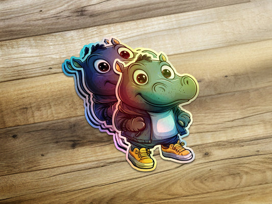 Cute Colorful Sticker Pack Hippo Character product type