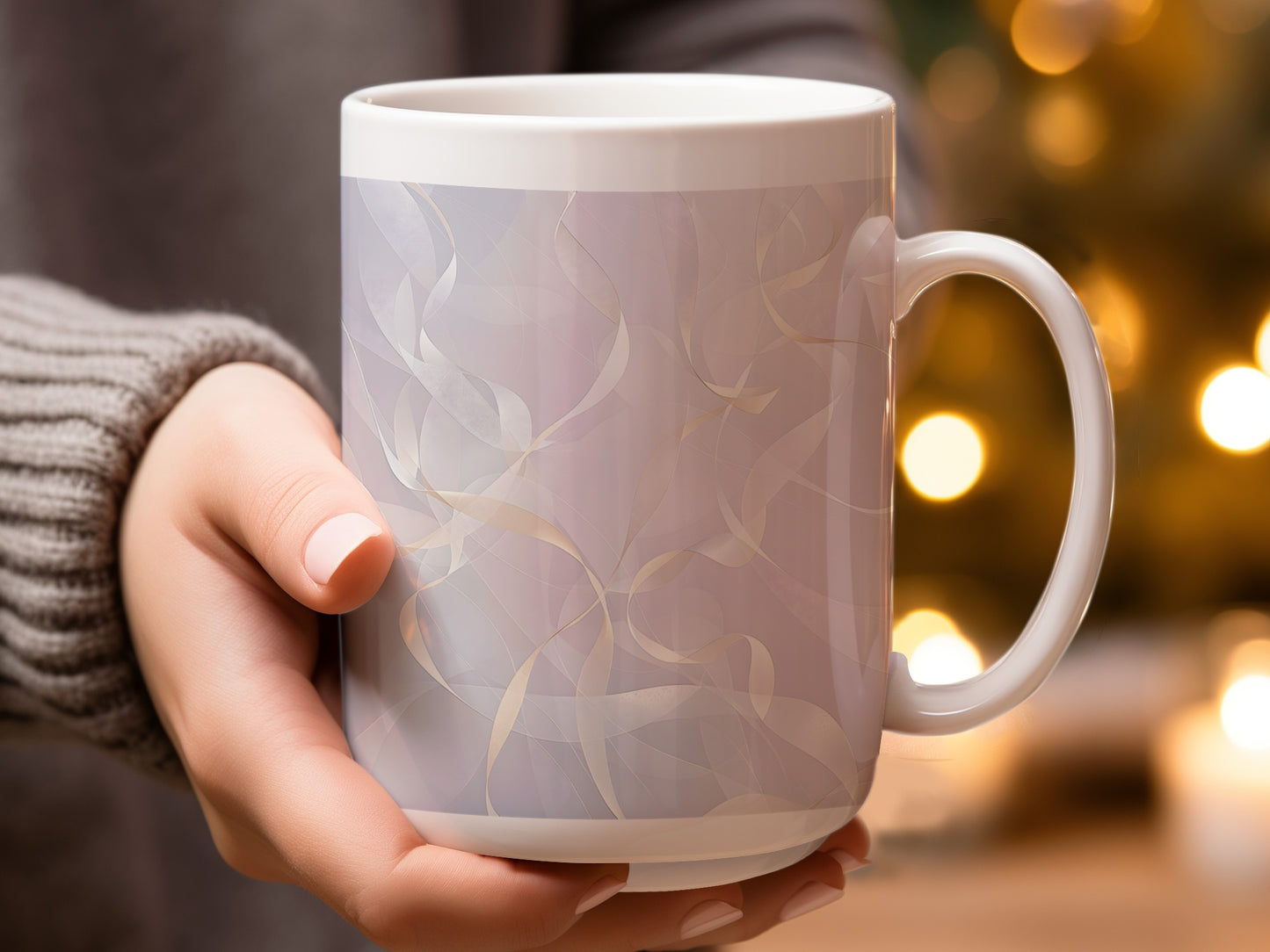 Abstract Ribbon Design Ceramic Mug product