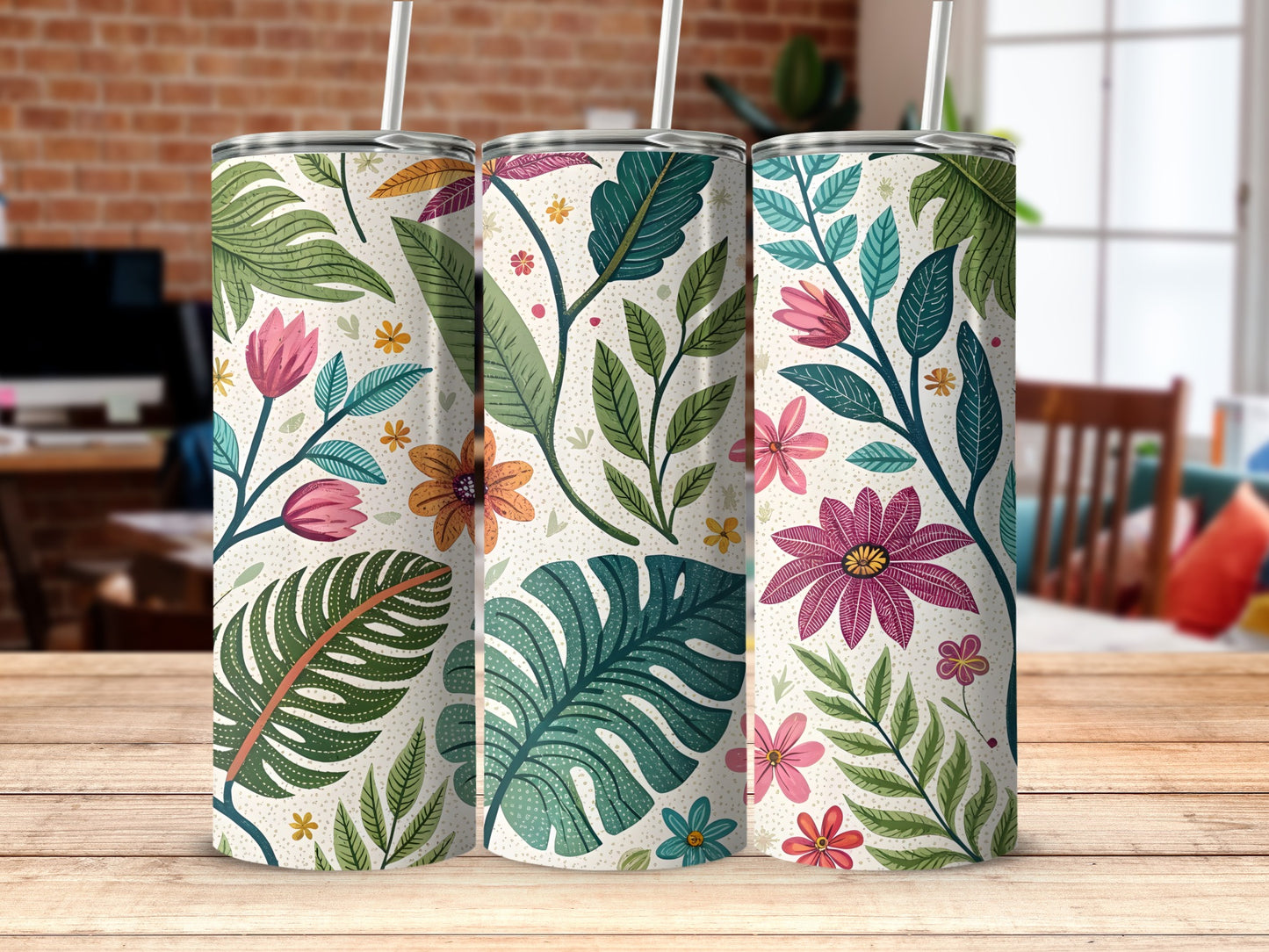 Colorful Floral Insulated Stainless Steel Tumbler product