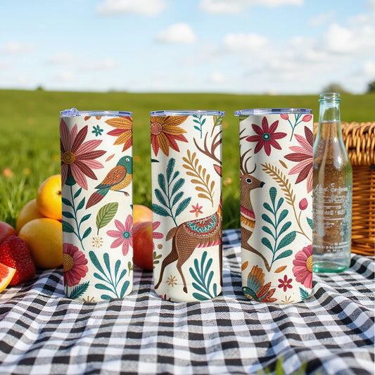 Colorful Floral and Animal Design Drinkware Product