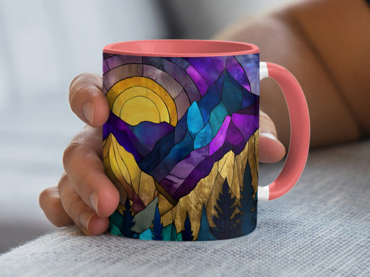 Colorful Abstract Mountain Scene Mug product type