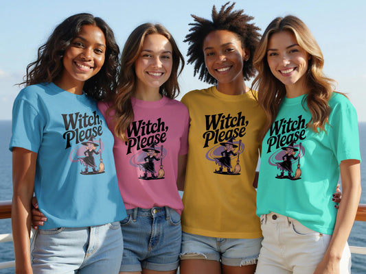 Witch Please Slogan Graphic T-Shirt Fun Apparel Product