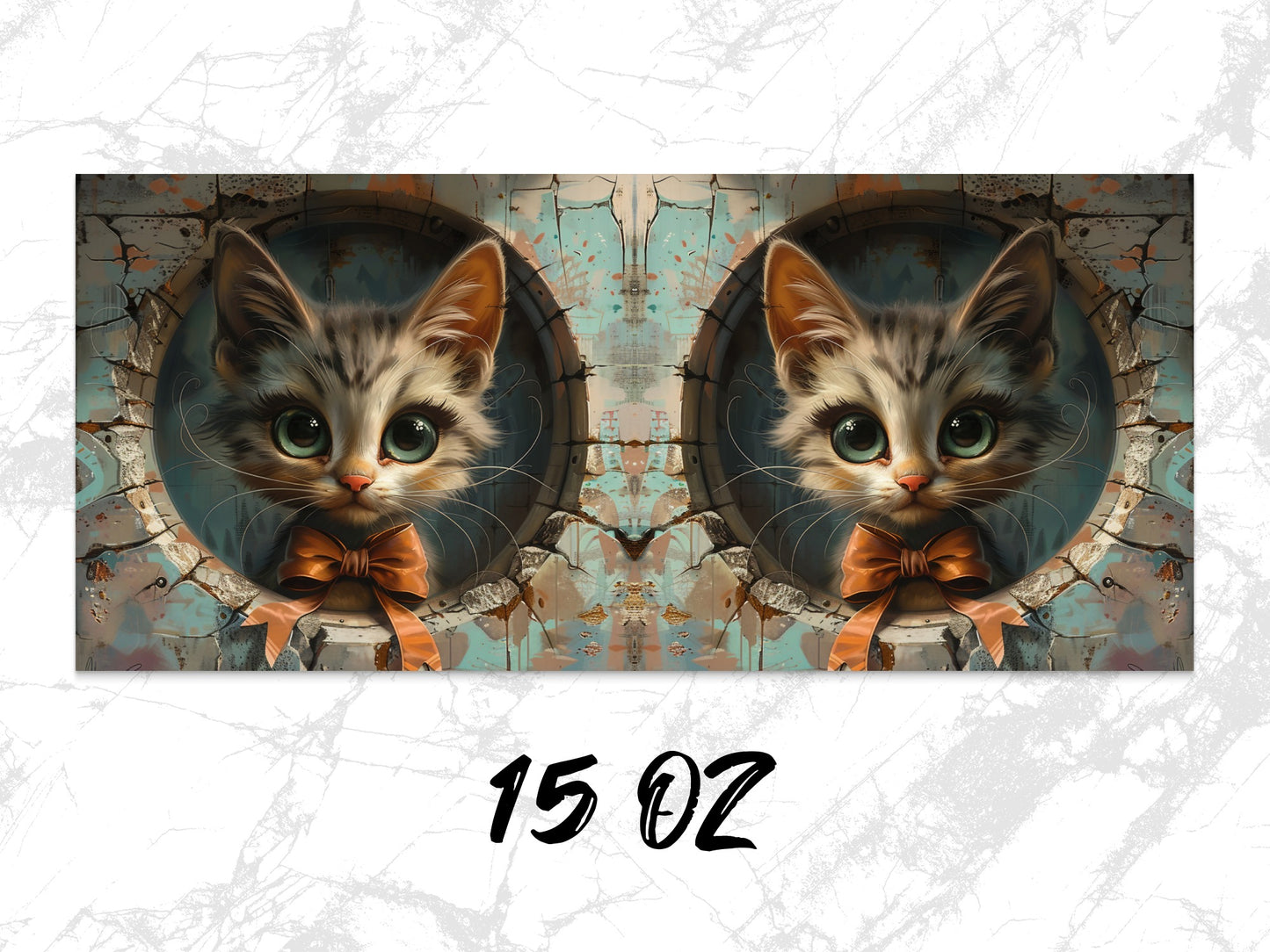 Cute Cat Art Print, Twin Kittens in Rustic Window Frames, Vintage Style Wall Decor, Animal Nursery Artwork, 15 Oz