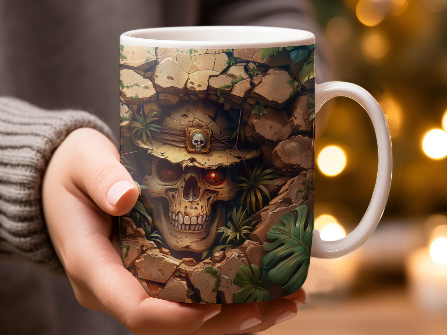 Skull Jungle Theme Ceramic Coffee Cup product type