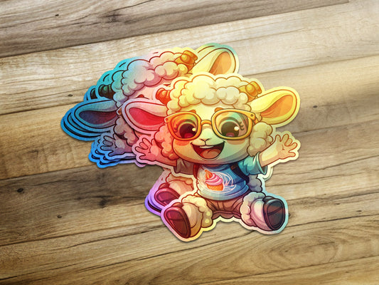Cartoon Lamb with Sunglasses Sticker product