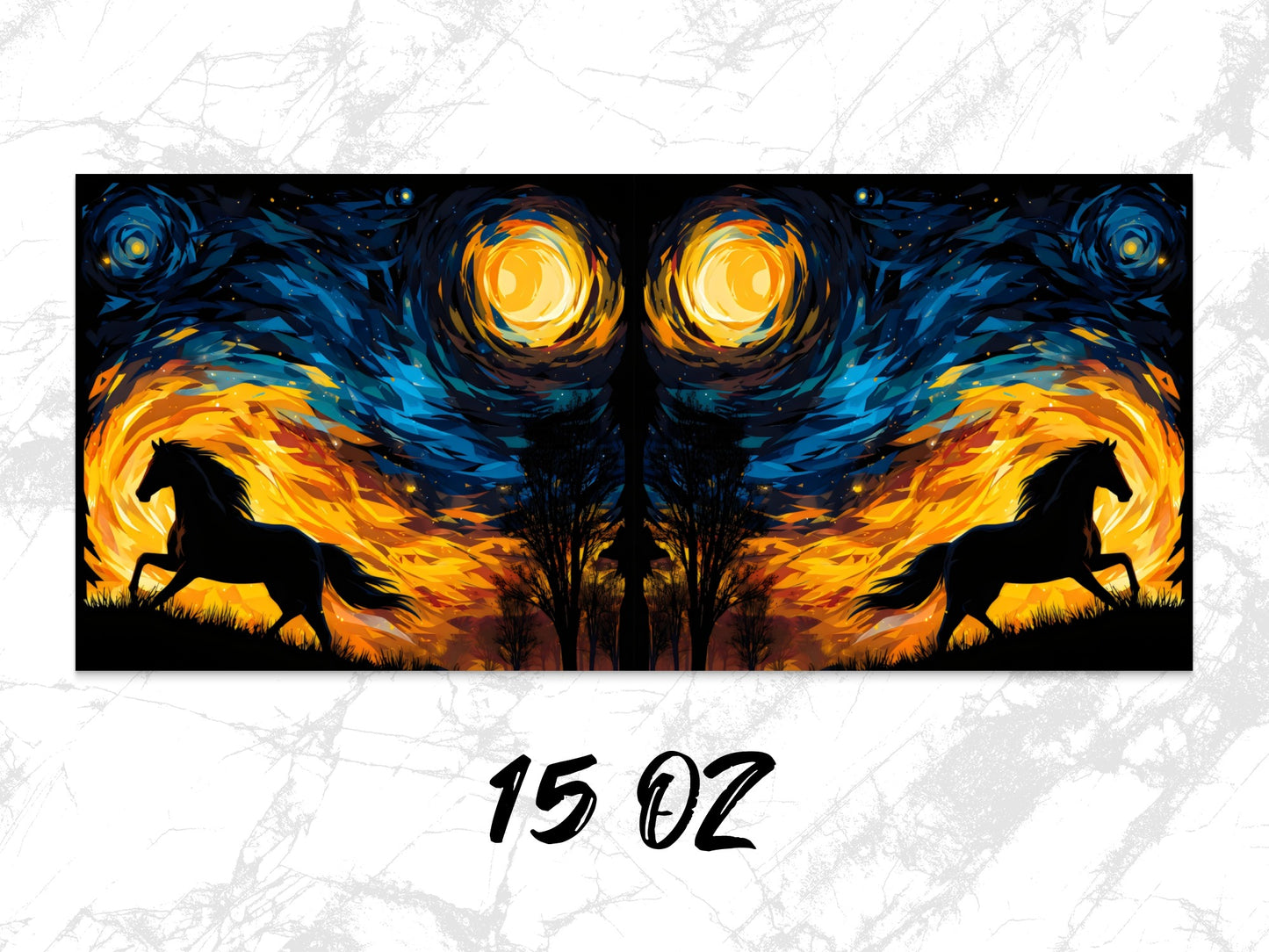 Starry Night Horse Canvas Print, Van Gogh Inspired Wall Art, Vibrant Home Decor, Large Painting Replica, Unique Gift for Art Lovers