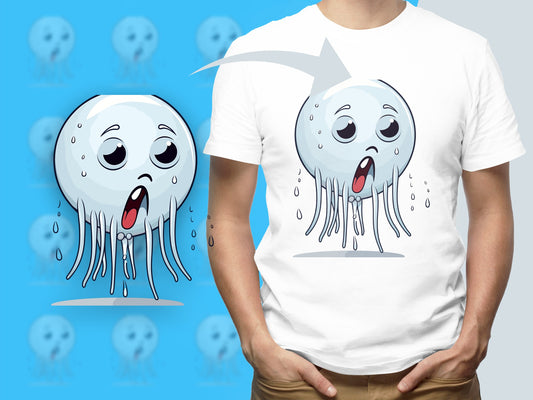 Funny Ghost Face T-Shirt, Cute Spooky Cartoon Graphic Tee, Unisex Casual White Shirt, Halloween Apparel