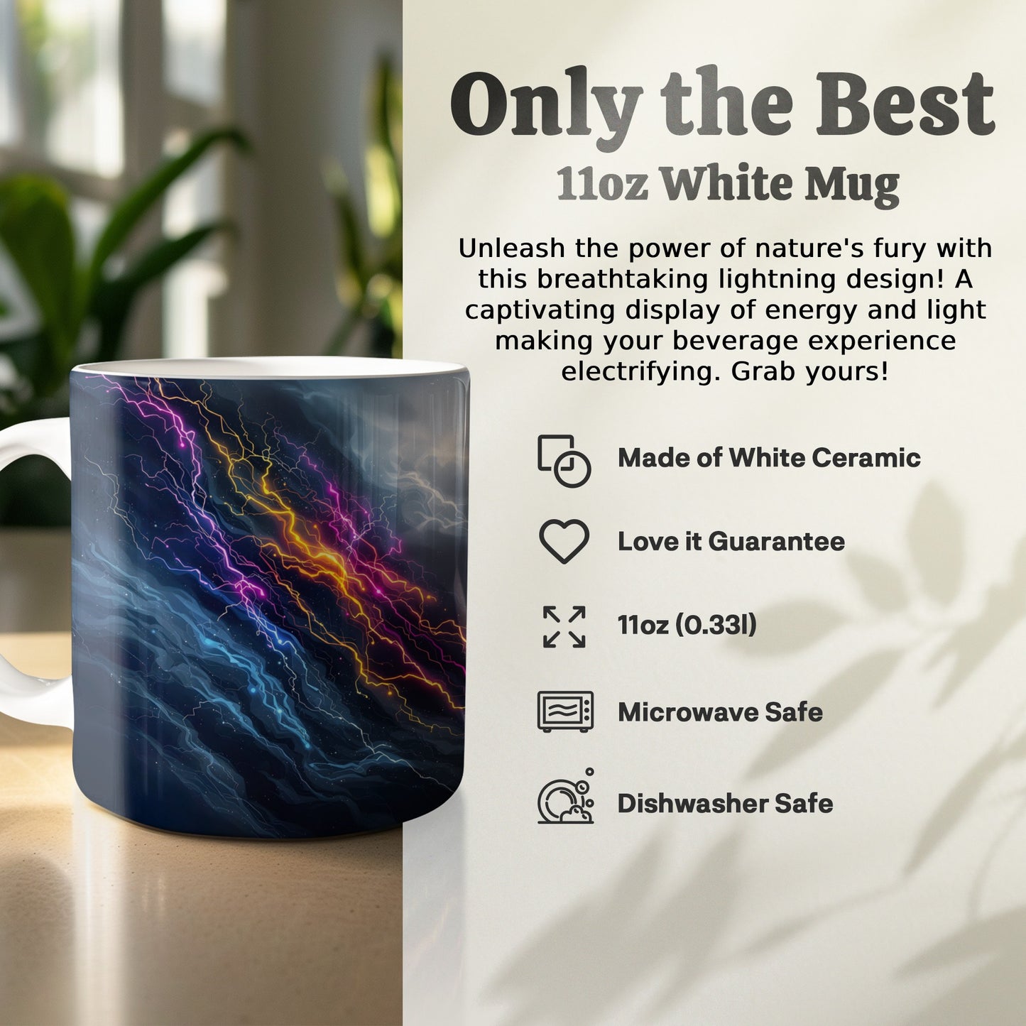 Electrifying Lightning Design 11oz White Mug product