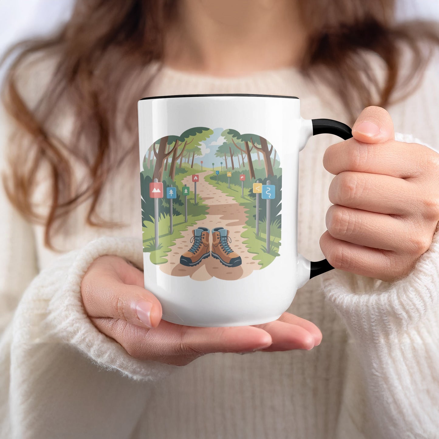 Scenic Hiking Trail Artwork on Ceramic Mug product