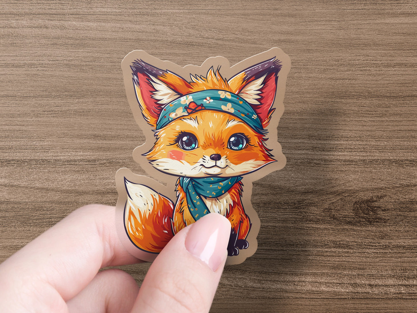 Adorable Hand Drawn Fox Sticker Cute Animal product