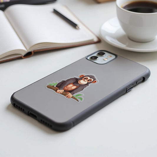 Cute Monkey Design on Grey Phone Case product type