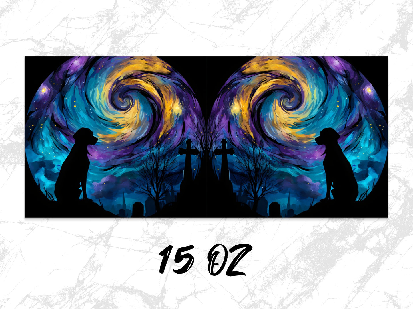 Mystical Galaxy Dog Art Print, Colorful Sky Canvas, Celestial Night Poster, Home Decor Wall Art